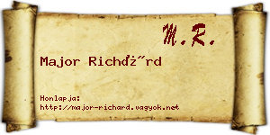 Major Richárd névjegykártya